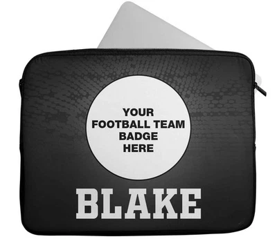 Personalised Football Design Laptop Case Any Name Sleeve Tablet Bag Great 12 - Image 1 of 4
