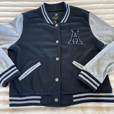 Full Tilt Varsity Jacket Kids Size XL Black Gray Letterman Baseball Coat - Image 1 of 4