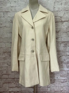 Cappotto Banana Republic vintage misto lana donna medio Y2K panna NUOVO carriera - Foto 1 di 7