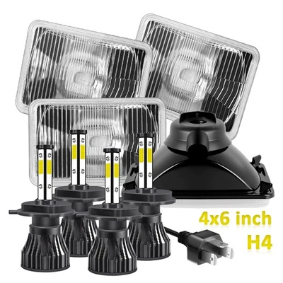 4X For Mercury Cougar Marquis 1977-1986 4x6'' inch LED Headlights High/Low Beam - Image 1 of 4