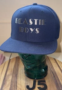 NWOT BEASTIE BOYS DK BLUE GRAY EMBROIDERED LETTERING SNAPBACK HAT, NEVER WORN J5 - Picture 1 of 3