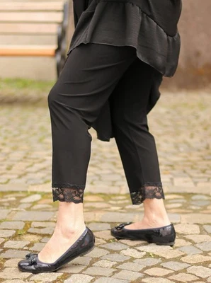 MAGNA - Lagenlook LEGGINGS & Spitze Gr 44 bis 58 - schwarz — 第 1/4 张图片