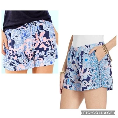 Pantalones Cortos LILY PULITZER Mujer BRILLANTE AZUL MARINO AMORE KATIA Bolsillos 5” Entrepierna Talla XXS Foto 1 de 4