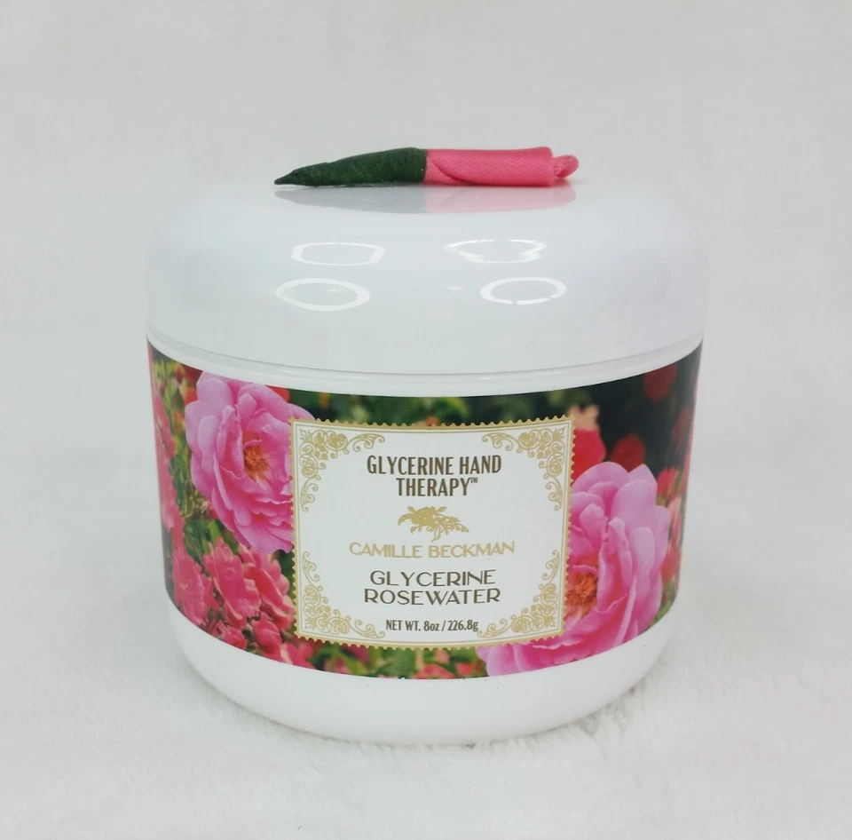 Crema de terapia de manos con glicerina Camille Beckman 8 oz - aroma a agua de rosas con glicerina Foto 1 de 4