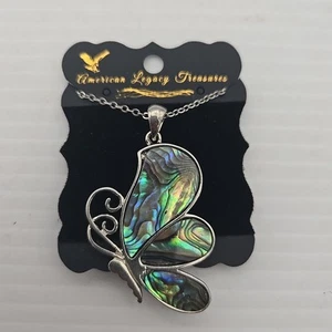 Collier pendentif papillon ormeau rhodié American Legacy Treasures NEUF - Photo 1/2