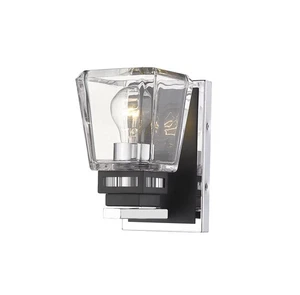 Jackson 1-Light Wall Sconce In Chrome With Matte Black - Picture 1 of 1