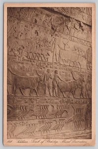 Saqqara Egypt Tomb of Ptahhotep Mural Decoration Printed Postcard - Picture 1 of 2