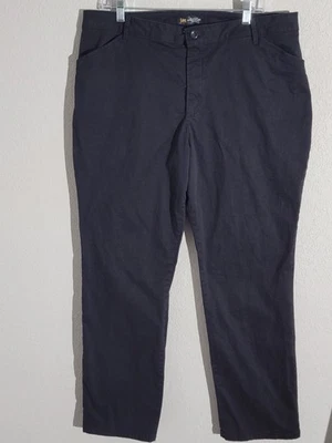 lee relaxed fit chino pants womens 18 straight leg mid rise flat front black - Image 1 of 4