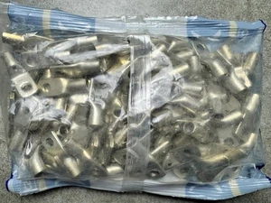 BM 01631, Uninsulated Ring Cable Lug, Size 25mm2/4AWG, M6 Hole,100 Pc's Per Pkt - Picture 1 of 2