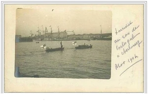 50.CHERBOURG.L'ARRIVEE DU ROI DU PORTUGUAL A CHERBOURG.1904.BATEAU - Foto 1 di 2