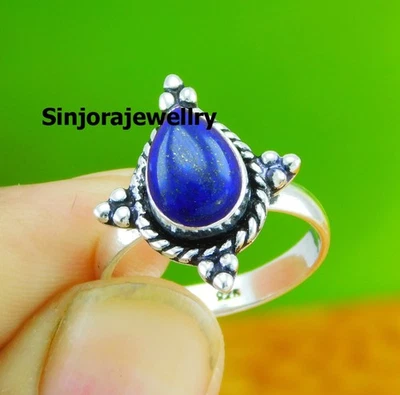 Anello regalo fatto a mano in argento sterling 925 con pietra preziosa... - Immagine 1 di 4