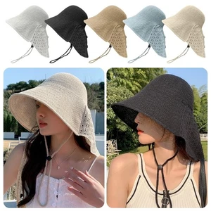 Large Brim Sunshade Fishing Cap Breathable Face Covering Hat Outdoor - Picture 1 of 17