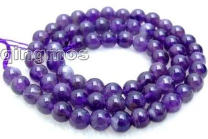 "Cuentas redondas de piedras preciosas sueltas de amatista natural de 6 mm para hacer joyas hebra 15" - Imagen 1 de 2
