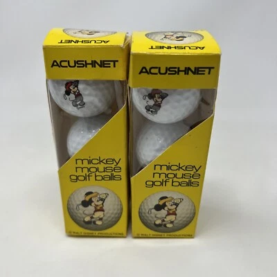 ACUSHNET Mickey Mouse Golf Balls Walt Disney Made in USA 2 Packs (6 Balls) - Image 1 of 4