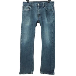 Levis 514 Jeans Mens 34x32 ALTERED HEM Straight Fit Leg Denim Medium Wash - Picture 1 of 14