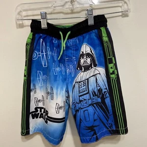 STAR WARS Vader Tie Fighter Youth Size Small Swim Trunks EUC - Picture 1 of 3