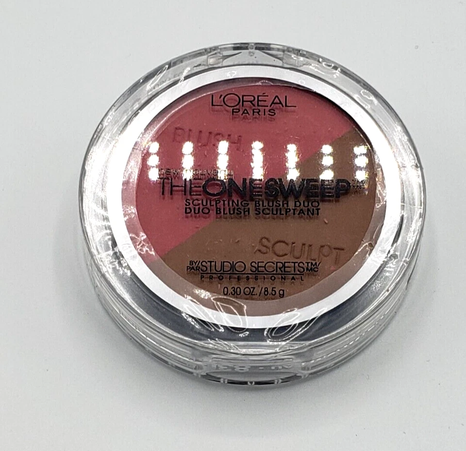 NUEVO L'Oréal Paris The One Sweep Sculpting Blush Duo-Rush Rose-830 FLUSH ROSE Foto 1 de 1