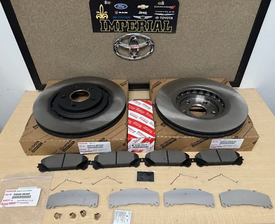 2008-2019 TOYOTA HIGHLANDER OEM GENUINE FRONT BRAKE ROTORS, TCMC PADS  & SHIMS - Image 1 of 4
