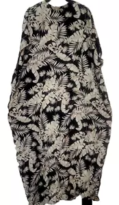 Artsy Boho Pockets Soft Flowy Breathable Luxury Tunic Dress Plus One Size Black - Picture 1 of 16
