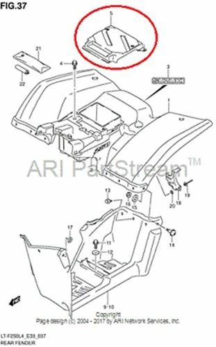 NEW OEM SUZUKI OZARK LT-F 250 REAR FENDER COVER - Image 1 of 1