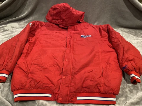 Vintage Reebok LA Clippers Red Embroidered Jacket 2XLarge Bomber Cover