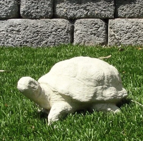 VINTAGE DESERT TORTOISE STATUE Cement Concrete Outdoor Turtle Garden Pond Décor Cover