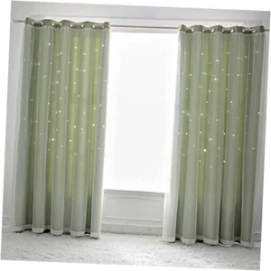 Light Blackout Curtains for Girls Bedroom Living 52"W x 63"L (Pack of 1) Green - Picture 1 of 8
