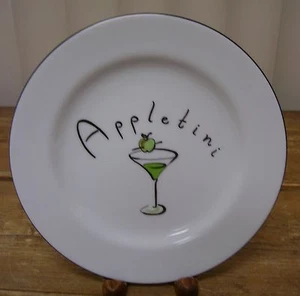 Pottery Barn Martini Appletini Cocktail Appetizer Plate Apple - Picture 1 of 2