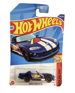 Hot Wheels 2022 Dodge Viper RT/10 Blue Then And Now #208/ 250 And 3/10 New - Picture 1 of 3