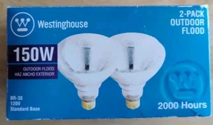 Westinghouse - 150 W - Outdoor Floodlights- BR38 - Standard Base - 2 Pack - Picture 1 of 3