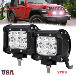 2x 4inch LED Work Light Bar Spot Flood Combo Pods Offroad Driving Fog Lamp White - Foto 1 di 12
