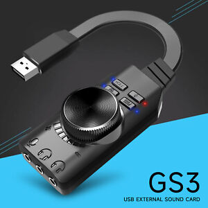 7.1 Channel Sound Card Adapter External USB Audio 3.5mm Headset for PC Laptop