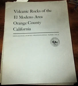 GEOLOGY CALIFORNIA ORANGE COUNTY LOS ANGELES REGION EL MODENO HILLS VOLCANICS - Foto 1 di 1