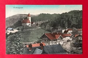 AK WÖLFELSGRUND in Schlesien 1912 Ortsansicht mit Kirche ( 133791 - Bild 1 von 2