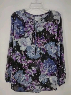 Blusa BonWorth Manga Larga Para Mujer Talla M Pullover Transparente Brillo Multicolor Foto 1 de 4