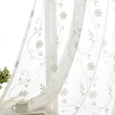 Embroidered Floral Tulle Window Curtains For Room European Voile Sheer Curtains