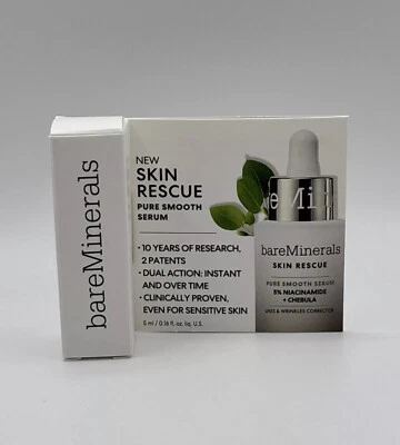 NEW NIB bareMinerals SKIN RESCUE Pure Smooth Serum Travel Size Mini 5ml/0.16oz - Image 1 of 3