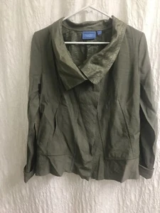 Simply Vera Vera Wang Kohls Sz S Draping Khaki Open Front Jacket Cardigan Green - Picture 1 of 6