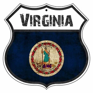 Letrero de metal de aluminio escudo de carretera novedad bandera país estado de Virginia - Imagen 1 de 1
