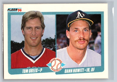 1990 Fleer - Major League Prospects Dann Howitt, Tom Drees #644 (RC) - Image 1 of 2