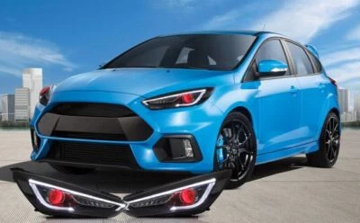 Faros LED para Ford Focus 2015-2018 con intermitente secuencial ojos de demonio 2x Foto 1 de 4