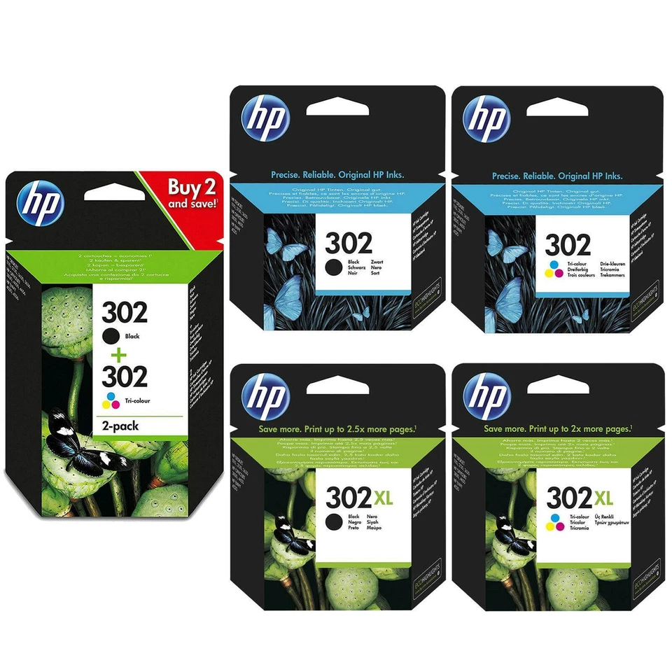 HP 302 302XL Original Genuine Inkjet Cartridges *2019-2026 * CHOOSE COLOUR * - Image 1 of 1
