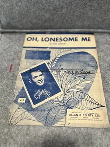 Oh, Lonesome Me Don Gibson Sheet Music Acuff-Rose Publications Professional Copy - Picture 1 of 2