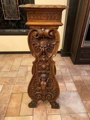 GREAT ITALIAN ANTIQUE WALNUT CARVED HALL STAND - DR4 Cover