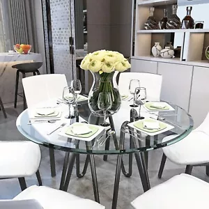 38.6" Round Tempered Glass Table Top, 2/5" Thick, Beveled Polished Edge - Picture 1 of 10