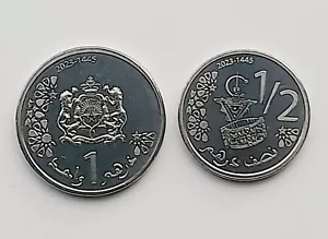 Morocco Coins set 2 pcs 1/2, and 1 Dirham 2023-2024 UNC - Picture 1 of 2