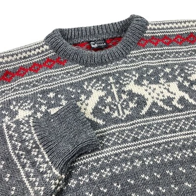 Dale Of Norway Heavyweight Crewneck Reindeer Sweater Size M Birdseye Pure Wool - Image 1 of 4