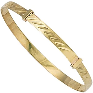 9 Karat Gelbgold Diamantschliff erweiterbar Babyarmreif - Bild 1 von 12