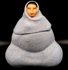 Vintage Ceramic R.C. Gorman Cookie Jar Like The "Navajo Woman in Blue" Initialed - Picture 1 of 14