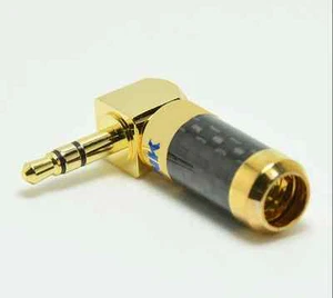 1 pieza mini conector enchufe estéreo en ángulo recto chapado en oro de 3,5 mm fibra de carbono - Imagen 1 de 4